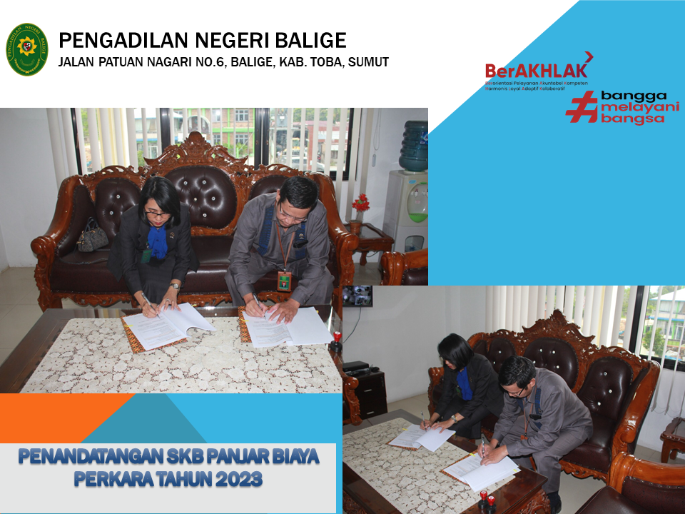Penandatanganan Surat Keputusan Bersama (SKB) Panjar Biaya Perkara Tahun 2023